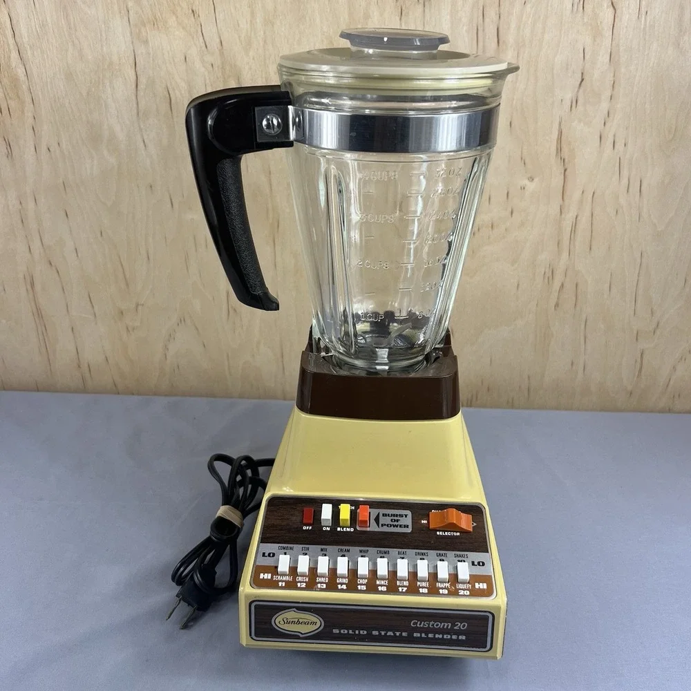 Vintage Sunbeam Custom 20-Speed Blender Countertop Kitchen Tested Working